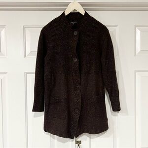 Eileen Fisher | Wool Blend Cardigan Brown Sweater